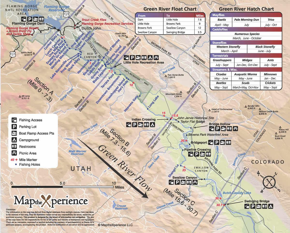 Map the Xperience Green River, Utah Fishing and Fly Fishing Map